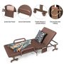 Brown Adjustable Folding Guest Bed Frame with Mattress and Wheels - Image 6