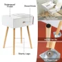 Vesteel Nightstand, Modern End Table with Drawer, White Bedside Furniture Dresser for Bedroom, Living Room - Image 5