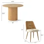 Alexandrina 4 - Person Dining Table Sets With 41.5'' Round Table & 4 Boucle Fabric Chairs - Image 4