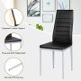 4 Pieces PVC Elegant Design Leather Dining Chairs with Solid Metal Legs - Image 6