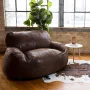 Big Joe Faux Leather Bean Bag Sofa - Image 2