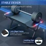 HLDIRECT 47 inch Gaming Desk with LED, Ergonomic Game Table, Computer Desk for Adults, Black - Image 3