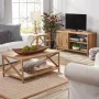 Mainstays Farmhouse TV Stand for TVs up to 50", Rustic Weathered Oak - Image 2