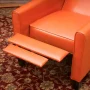 Darvis Burnt Orange Leather Recliner Club Chair - Image 6