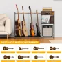 Flycity Guitar Stands Floor with 4 Guitar Holders, 3 Tier Guitar Rack with Amp Stand & Cloth Drawer, Floor Adjustable Guitar Holder Display for Music Room Home Studio - Image 3