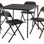 COSCO 5-Piece Folding Set with Card Table and 4 Vinyl Padded Chairs, Black - Image 1