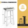 2 Pieces 26/31.5 Inch Upholstered Saddle Barstools with Padded Cushions - Image 3
