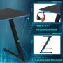 47 inch Z-Shaped Gaming Desk, PC Computer Table Home Office Desk Ergonomic Gamer Workstation with Headphone Hook, Blue - Image 2