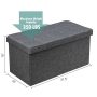 31.5 Inch Storage Ottoman Footrest with Removable Storage Bin - Light Gray - Image 5