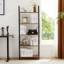JHK 5 Tier Bookcase Bookshelf Modern Book Case For Books Corner Storage Organizer for Bedroom Home Office Kitchen Living Room - Chocolate - Image 1