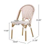 Brandy Outdoor French Bistro Chair, Set of 4, Rust Orange, White, and Bamboo Finish - Image 5