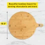 Tasty Bamboo Round Charcuterie Board with Handle, Paddle Cheese Board, 15.5" Round - Image 3