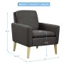 29 in. Wide Black Modern Linen Accent Single Armchair - Image 5