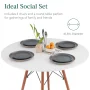 Best Choice Products 5-Piece Compact Mid-Century Modern Dining Set w/ 4 Chairs, Wooden Legs - White/Walnut - Image 4