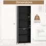 Costway 5-Tier Bookcase with 2 Anti-tipping Devices.Freestanding Bookshelf for Bedroom Black - Image 3