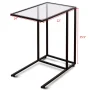 Costway Coffee Tray Side Sofa End Table Ottoman Couch Stand TV Lap Snack W/Glass Top New - Image 4