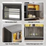 Bestier 70" Farmhouse TV Stand for TVs up to 80" with LED Lights, Entertainment Center with Cabinet & Open Shelves in Wash Grey - Image 3