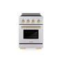 ZLINE - 24 in. Wide 3 Elements Autograph 3.2 cu. ft. Paramount Freestanding Induction Range with Electric Oven w/ Bronze Accents - Stainless Steel - Image 1