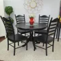 Whitman Antique Black Wood Dining Chair - Image 5