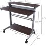 Stand Up Desk Store Rolling Adjustable Height Two Tier Standing Desk Computer Workstation (Silver Frame/Dark Walnut Top, 24 Inches) - Image 3