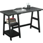 Convenience Concepts Designs2Go 29.25" Tall Trestle Desk with Shelves, Black - Image 3