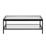 Alexis 45 in. Blackened Bronze Rectangle Glass Top Coffee Table with Shelf - Image 6