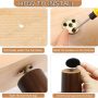 6 Inches Round Solid Wood Furniture Legs Set of 4 Brown Wooden Replacement Feet - Image 5