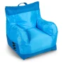 Big Joe Dorm Bean Bag Chair with Drink Holder and Pocket for Teens and Kids, Two Tone Blue, Durable Easy-Clean Polyester Nylon Blend, 3 foot Gaming and Reading Nook Seat, Refillable - Image 2