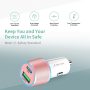 38W USB C Car Charger Adapter, 20W Fast USB-C & 18W Rapid QC3.0 Ports, 12V Cigarette Lighter Adapter for iPhone 17/16 /15, Samsung S26, Google Pixel, Android Phones Auto Accessories for Women- Pink - Image 3