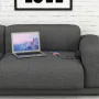 1-Outlet and 2-USB Ports 3.4 Amp Sofa Socket with 10 ft. Cord and Grounded Flat Plug in Dark Grey - Image 2