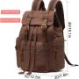 High Capacity Canvas Vintage Backpack - for School Hiking Travel 12-17" Laptop - Image 2