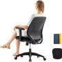 Office Chair,Ergonomic Office Chair, Tilt Back Home Office Desk Chair with Lumbar Support,Ergonomic Computer Chair with Adjustable Armrest, Swivel Comfortable Office Desk Chair on PA Wheels,Black - Image 4