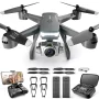 4DRC V14 Drone with 1080P HD Camera Live Video 120°Wide-Angle Wifi Altitude Hold, 3D Flip 2 Batteries Black - Image 1