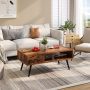 Retro Rectangular Coffee Table with Drawer and Storage Shelf - Image 2