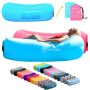 Nevlers Inflatable 2 Pack Pink & Blue Blow Up Lounger Beach Chair & Travel Bag - Image 1