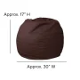 BizChair Small Solid Black Refillable Bean Bag Chair for Kids and Teens - Image 6