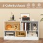 Kids 2-Shelf Bookcase 5-Cube Wood Toy Storage Cabinet Organizer - Image 4