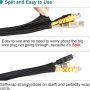 25 Feet - 1/2 inch Cord Protector Split Wire Loom Braided Cable Sleeve, Management and Organizer, Protectors for Television, Audio, Computer Cables, Prevent Pet from Chewing Cords - Black - Image 3