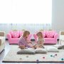 Kids Strawberry Armrest Chair Sofa with 2 Cute Strawberry Pillows - Image 1