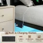 Dayago Queen Size Bed Frame with Upholstered Headboard, LED Light and USB Socket, No Box Spring Needed - Image 3