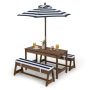 Kids Picnic Table and Chairs with Cushions and Height Adjustable Umbrella - Image 3