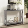 Oxford 40 in. Gray Standard Rectangle Composite Console Table with Shelves - Image 1