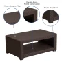Flash Furniture Chocolate Brown Faux Rattan Coffee Table - Image 4