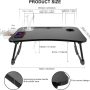 Laptop Bed Table with USB, VLikeze Foldable Lap Desk for Bed, Portable Breakfast Tray Table Reading Holder for Sofa Floor Writing Eating Working (Black) - Image 5