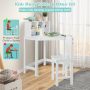 Kids Wooden Corner Desk and Chair Set with Hutch and Storage - Image 5
