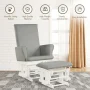 Resenkos Recliner Chair, Reclining Chair,Lounge Chair,Baby Nursery Relax Rocker Rocking Chair Glider and Ottoman Cushion Set-Gray - Image 6