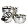 Heavy Duty Stainless Steel German 3 Large Nested Mixing Bowl Set - Image 1