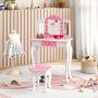 Princess Pretend Play Makeup Dressing Table with Cute Polka Dot Print - Image 2