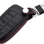 ROYALFOX Genuine Leather 3 4 5 Buttons smart Key Fob case Cover for Jeep Cherokee Compass Renegade Grand Cherokee, Fiat,Dodge Charger Challenger Dart Journey Durango Grand Caravan RAM (black) - Image 1