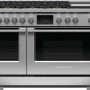Fisher & Paykel - 48 in. Wide 6 Burner Professional 6.9 Cu. Ft. Built-in Double Oven Dual Fuel Slide-In Range with Griddle - Black - Image 1